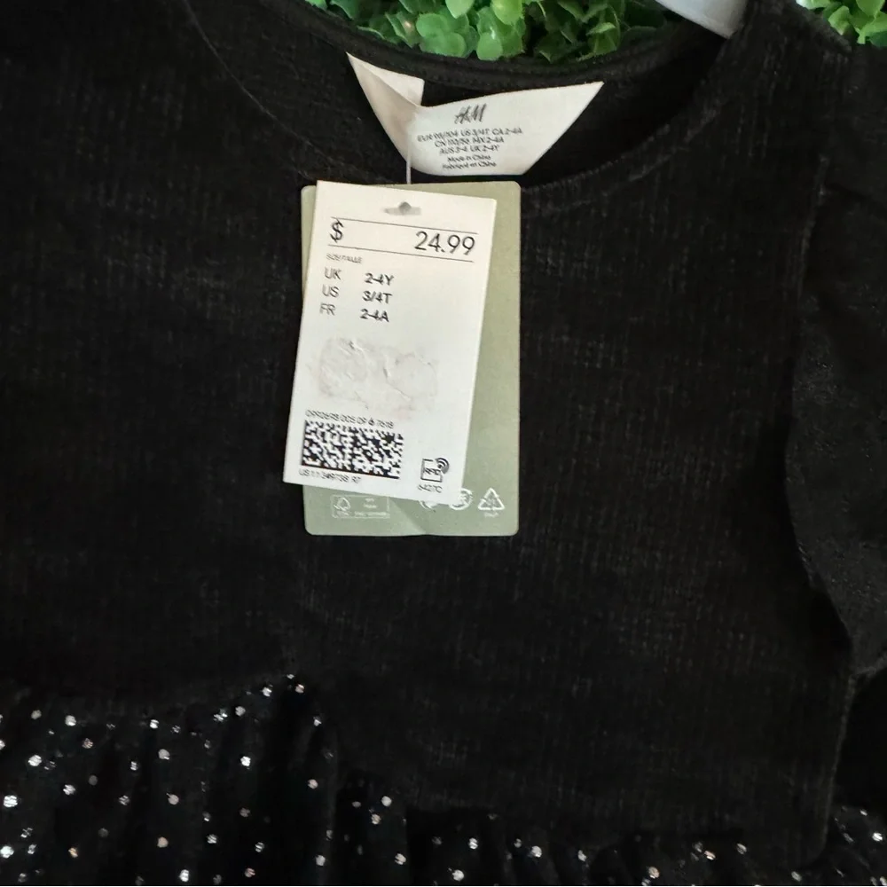 H&M Toddlers 3T/4T Chenille and Tulle Dress Size New with Tag